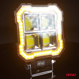 Amio - Προβολέας Εργασίας LED AWL84 FLOOD 48W 4800lm 6500K με σταθερή Κίτρινη LED μπάρα – 9–36V - 1 τεμ. (04428/AM) Φορητές Λάμπες Εργασίας LED americat.gr