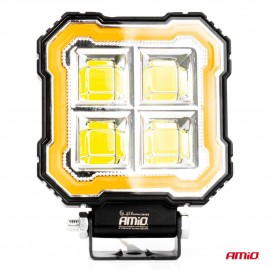 Amio - Προβολέας Εργασίας LED AWL84 FLOOD 48W 4800lm 6500K με σταθερή Κίτρινη LED μπάρα – 9–36V - 1 τεμ. (04428/AM) Φορητές Λάμπες Εργασίας LED americat.gr