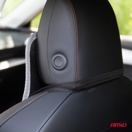 Amio - Κάλυμμα Καθίσματος Αντιιδρωτικό με Χάντρες & Στήριξη Μέσης 45×120cm Γκρί – Universal CSM-17 - 1 Τεμ. (04430/AM) Μπροστινά Καλύμματα americat.gr
