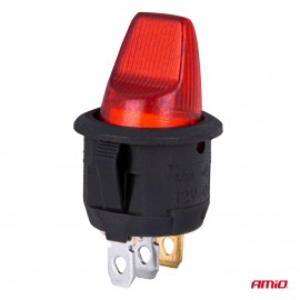 Amio - Διακόπτης Μοχλός 12V 20A με Κόκκινο Φωτισμό – Για Οχήματα & Βιομηχανικές Εφαρμογές - 1 τεμ. (04438/AM) Διεθνείς Διακόπτες americat.gr