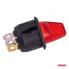 Amio - Διακόπτης Μοχλός 12V 20A με Κόκκινο Φωτισμό – Για Οχήματα & Βιομηχανικές Εφαρμογές - 1 τεμ. (04438/AM) Διεθνείς Διακόπτες americat.gr