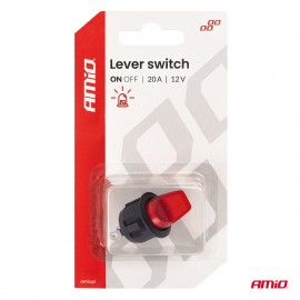 Amio - Διακόπτης Μοχλός 12V 20A με Κόκκινο Φωτισμό – Για Οχήματα & Βιομηχανικές Εφαρμογές - 1 τεμ. (04438/AM) Διεθνείς Διακόπτες americat.gr