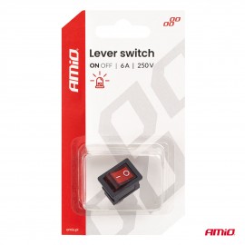 Amio - Διακόπτης ON/OFF τάση λειτουργίας 250V ένταση 6A με κόκκινο φωτισμό για Επιβατικά Αυτοκίνητα και Ηλεκτρολογικές Εφαρμογές - 1 τεμ. (04439/AM) Διακόπτες Ρελέ americat.gr