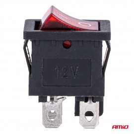 Amio - Διακόπτης Rocker 12/24V 20A με Κόκκινο Φωτισμό – Για Οχήματα & Βιομηχανικές Εφαρμογές - 1 τεμ. (04440/AM) Διεθνείς Διακόπτες americat.gr
