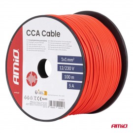 Amio - Μονόκλωνο Καλώδιο Εγκατάστασης CCA 1×1mm² 100m – 12/230V - 1 τεμ. (04451/AM) Διανεμητές και Καλωδίωση americat.gr