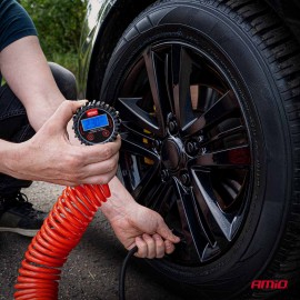 Amio - Ψηφιακό Μανόμετρο Πίεσης 17 bar με Λαστιχένια Προστασία - 1τεμ. (04463/AM) Μετρητές Πίεσης americat.gr