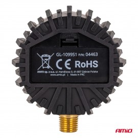 Amio - Ψηφιακό Μανόμετρο Πίεσης 17 bar με Λαστιχένια Προστασία - 1τεμ. (04463/AM) Μετρητές Πίεσης americat.gr