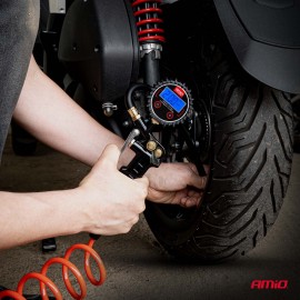 Amio - Επαγγελματικό αερόμετρο φουσκώματος με ψηφιακό μανόμετρο 17 bar – Οθόνη LCD βαλβίδα εκτόνωσης σωλήνας 30cm - 1 τεμ. (04466/AM) Μετρητές Πίεσης americat.gr