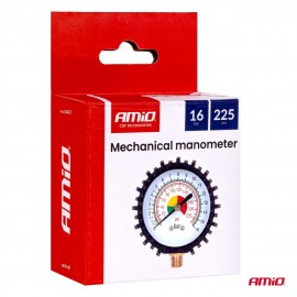 Amio - Επαγγελματικό μηχανικό μανόμετρο πίεσης ελαστικών 16 bar με λαστιχένια προστασία – Αναλογική ένδειξη -1 τεμ. (04467/ΑΜ) Μετρητές Πίεσης americat.gr