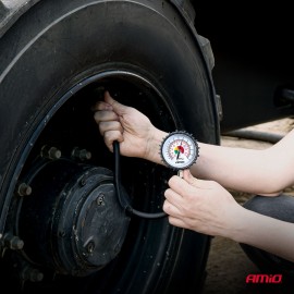 Amio - Επαγγελματικό μηχανικό μανόμετρο πίεσης ελαστικών 12 bar με εύκαμπτο σωλήνα 30cm Αναλογικό - 1 τεμ. (04468/AM) Μετρητές Πίεσης americat.gr