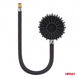 Amio - Επαγγελματικό μηχανικό μανόμετρο πίεσης ελαστικών 12 bar με εύκαμπτο σωλήνα 30cm Αναλογικό - 1 τεμ. (04468/AM) Μετρητές Πίεσης americat.gr