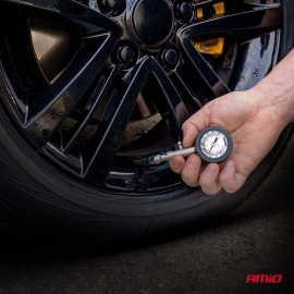 Amio - Μηχανικό μανόμετρο πίεσης ελαστικών 7 bar με περιστρεφόμενη κεφαλή και βαλβίδα εκτόνωσης – Αναλογικό υψηλής ακρίβειας - 1 τεμ. (04469/AM) Μετρητές Πίεσης americat.gr