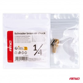 Amio - Τσοκ Αέρα Βαλβίδας Ελαστικών Με Προσαρμογέα 1/4" Για Φούσκωμα Τροχών – 1 τεμ. (04472/AM) Εργαλεία Αλλαγής-Επισκευής Τροχών και Κομπρεσέρ Αέρα americat.gr