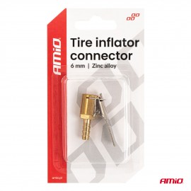 Amio - Προσαρμογέας Ακροφυσίου (Ρακόρ) Φουσκώματος Ελαστικών για σωλήνα διαμέτρου 6mm κατασκευασμένος από κράμα ψευδαργύρου - 1 τεμ. (04493/AM) Εργαλεία Αλλαγής-Επισκευής Τροχών και Κομπρεσέρ Αέρα americat.gr