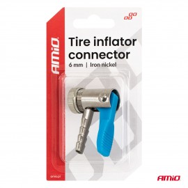 Amio - Προσαρμογέας Ακροφυσίου (Ρακόρ) Φουσκώματος Ελαστικών για σωλήνα διαμέτρου 6mm κατασκευασμένος από κράμα Σιδήρου με επικάλυψη Νικελίου - 1 τεμ. (04497/AM) Εργαλεία Αλλαγής-Επισκευής Τροχών και Κομπρεσέρ Αέρα americat.gr