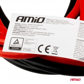 Amio - Καλώδια Φόρτισης Μπαταρίας (Ρευματοδότες) τάση λειτουργίας 12-24V ένταση ρεύματος 350A μήκος 3,5m με πιστοποίηση TUV για Επιβατικά Αυτοκίνητα και Φορτηγά - 1 σετ (04594/AM) Καλώδια Μπαταρίας americat.gr