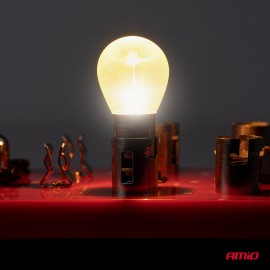 Amio – Λάμπες Αλογόνου PY21W BAU15s 12V 21W Πορτοκαλί/Χρώμιο Lumitec για Φλας & Καθαρή Σήμανση – Σετ 2 Τεμ. (04627/AM) Με Κάλυκα americat.gr