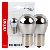 Amio – Λάμπες Αλογόνου PY21W BAU15s 12V 21W Λευκό/Χρώμιο Lumitec για Φλας & Φώτα Θέσης – Σετ 2 Τεμ. (04629/AM) Με Κάλυκα americat.gr