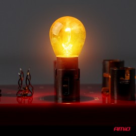 Amio – Λάμπες Αλογόνου PY21W BAU15s 12V 21W Λευκό/Χρώμιο Lumitec για Φλας & Φώτα Θέσης – Σετ 2 Τεμ. (04629/AM) Με Κάλυκα americat.gr