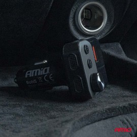Amio - FM Transmitter Αναπτήρα τύπου FMT01 τάση λειτουργίας για Επιβατικά Αυτοκίνητα και Φορτηγά με 1xUSB Type-A και 1xUSB Type-C για Επιβατικά Αυτοκίνητα και Φορτηγά - 1 τεμ. (04647/AM) Φις Αναπτήρα americat.gr