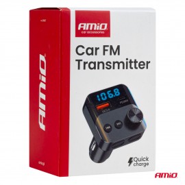 Amio - FM Transmitter Αναπτήρα τύπου FMT01 τάση λειτουργίας για Επιβατικά Αυτοκίνητα και Φορτηγά με 1xUSB Type-A και 1xUSB Type-C για Επιβατικά Αυτοκίνητα και Φορτηγά - 1 τεμ. (04647/AM) Φις Αναπτήρα americat.gr