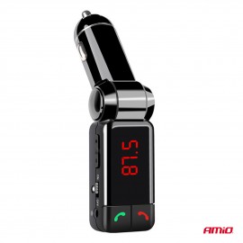 Amio - FM Transmitter Αναπτήρα τύπου FMT03 τάση λειτουργίας 12-24V με 2xUSB Type-A και Bluetooth για Επιβατικά Αυτοκίνητα και Φορτηγά - 1 τεμ. (04650/AM) Φις Αναπτήρα americat.gr