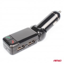 Amio - FM Transmitter Αναπτήρα τύπου FMT03 τάση λειτουργίας 12-24V με 2xUSB Type-A και Bluetooth για Επιβατικά Αυτοκίνητα και Φορτηγά - 1 τεμ. (04650/AM) Φις Αναπτήρα americat.gr