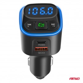 Amio - FM Transmitter Αυτοκινήτου 12/24V με 1xUSB Type-A και 2xUSB Type-C - 1 τεμ. (04651/AM) Φις Αναπτήρα americat.gr