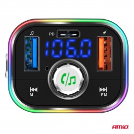 Amio - FM Transmitter Αυτοκινήτου 12/24V με 1xUSB Type-C και Υποδοχή microSD - 1 τεμ. (04652/AM) Φις Αναπτήρα americat.gr