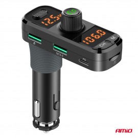 Amio - FM Transmitter Αναπτήρα τύπου FMT06 τάση λειτουργίας 12-24V με 2xUSB Type-A, 1xUSB Type-C και υποδοχή microSD για Επιβατικά Αυτοκίνητα και Φορτηγά - 1 τεμ. (04653/AM) Φις Αναπτήρα americat.gr