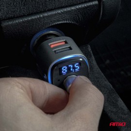 Amio - FM Transmitter Αυτοκινήτου 12/24V με 2xUSB Type-A και Υποδοχή microSD - 1 τεμ. (04654/AM) Φις Αναπτήρα americat.gr