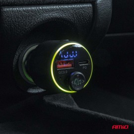 Amio - FM Transmitter Αυτοκινήτου 12/24V με 1xUSB Type-A και 1xUSB Type-C - 1 τεμ. (04655/AM) Φις Αναπτήρα americat.gr
