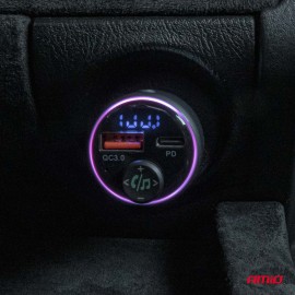 Amio - FM Transmitter Αυτοκινήτου 12/24V με 1xUSB Type-A και 1xUSB Type-C - 1 τεμ. (04655/AM) Φις Αναπτήρα americat.gr