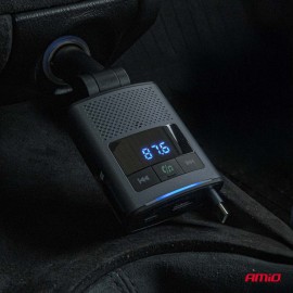 Amio - FM Transmitter Αυτοκινήτου 12/24V με 1xUSB Type-A, 1xUSB Type-C και Ενσωματωμένο Καλώδιο Φόρτισης Type-C - 1 τεμ. (04656/AM) Φις Αναπτήρα americat.gr