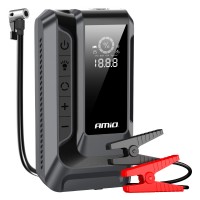 Amio - Φορητός Εκκινητής Μπαταρίας (Jump Starter) 4 σε 1 με ενσωματωμένο Κομπρεσέρ Αέρα, Powerbank και Φακό LED τάση λειτουργίας 12V με χωρητικότητα 12Ah και μέγιστο ρεύμα εκκίνησης 1600A για Επιβατικά Αυτοκίνητα - 1 τεμ. (04677/AM) Εκκινητές Μπαταρίας am