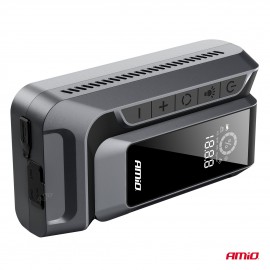 Amio - Φορητός Εκκινητής Μπαταρίας (Jump Starter) 4 σε 1 με ενσωματωμένο Κομπρεσέρ Αέρα, Powerbank και Φακό LED τάση λειτουργίας 12V με χωρητικότητα 12Ah και μέγιστο ρεύμα εκκίνησης 1600A για Επιβατικά Αυτοκίνητα - 1 τεμ. (04677/AM) Εκκινητές Μπαταρίας am