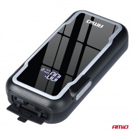 Amio - Φορητός Εκκινητής Μπαταρίας 3 σε 1 τύπου Jump Starter με Φως LED και Powerbank τάση λειτουργίας 12V απόδοσης 12Ah 800-1600A για Επιβατικά Αυτοκίνητα - 1 τεμ. (04678/AM) Εκτακτη Ανάγκη americat.gr
