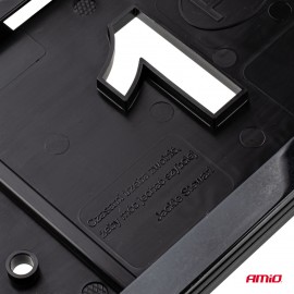 Amio - Πλαίσιο Πινακίδας Αυτοκινήτου 520x114mm Μαύρο Γυαλιστερό Piano Black για Εμπρός και Πίσω Πινακίδα - 1 τεμ. (04779/AM) Πινακίδες και Σήμανση americat.gr
