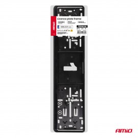 Amio - Πλαίσιο Πινακίδας Αυτοκινήτου 520x114mm Μαύρο Γυαλιστερό Piano Black για Εμπρός και Πίσω Πινακίδα - 1 τεμ. (04779/AM) Πινακίδες και Σήμανση americat.gr