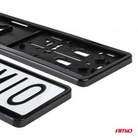 Amio - Πλαίσιο Πινακίδας Αυτοκινήτου 520x114mm Μαύρο Γυαλιστερό Piano Black για Εμπρός και Πίσω Πινακίδα - 1 τεμ. (04779/AM) Πινακίδες και Σήμανση americat.gr