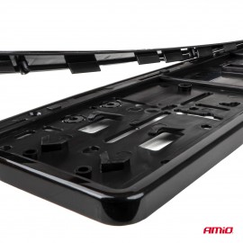 Amio - Πλαίσιο Πινακίδας Αυτοκινήτου 520x114mm Μαύρο Γυαλιστερό Piano Black για Εμπρός και Πίσω Πινακίδα - 1 τεμ. (04779/AM) Πινακίδες και Σήμανση americat.gr