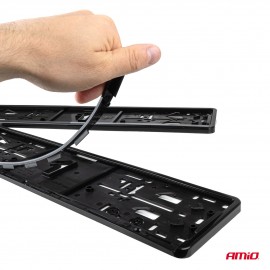 Amio - Πλαίσιο Πινακίδας Αυτοκινήτου 520x114mm Μαύρο Γυαλιστερό Piano Black για Εμπρός και Πίσω Πινακίδα - 1 τεμ. (04779/AM) Πινακίδες και Σήμανση americat.gr