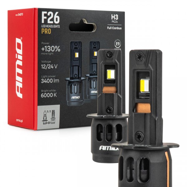 AMiO - Λάμπες LED F26 Pro Series H3 12/24V 68W 2900-3550lm 6.000K Full Can-Bus Plug&Play - 2 Τεμ. (04870/AM) Προϊόντα 04870/AM Amio americat.gr AMiO - Λάμπες LED F26 Pro Series H3 12/24V 68W 2900-3550lm 6.000K Full Can-Bus Plug&Play - 2 Τεμ. (04870/AM) Προϊόντα americat.gr