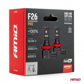 AMiO - Λάμπες LED F26 Pro Series H8/H9/H11/H16 12/24V 68W 2900-3550lm 6.000K Full Can-Bus Plug&Play - 2 Τεμ. (04873/AM) Λάμπες americat.gr