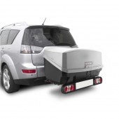 Πλήρες σετ με Βάση Ποδηλάτου Κοτσαδόρου RACE 4 για 4 ποδήλατα ή 1 E-bike και Μπαγκαζιέρα Κοτσαδόρου Nekkar Silver 300 σε ασημί με μαύρο χρώμα και ματ ανάγλυφη υφή Menabo - 2 τεμ. Βάσεις Κοτσαδόρου americat.gr