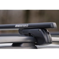 MENABO ΜΠΑΡΕΣ ΟΡΟΦΗΣ ΑΛΟΥΜΙΝΙΟΥ SHERMAN BLACK 120 cm ΣΕ ΜΑΥΡΟ ΧΡΩΜΑ ΓΙΑ Mazda 6 / Atenza (GG) Station Wagon 5 doors 2002>2008 ΜΕ RAISED RAILS (Παράλληλες Μπάρες με Κενό) - 2 ΤΕΜ. (12280/MB) Mazda americat.gr