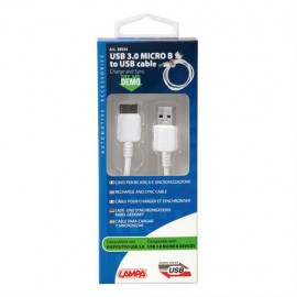 ΚΑΛΩΔΙΟ USB ΦΟΡΤΙΣΗΣ & ΣΥΓΧΡΟΝΙΣΜΟΥ MICRO B 100 cm (ΛΕΥΚΟ - USB 3.0) Καλώδια americat.gr