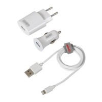 Καλώδιο Φορτισης / Συγχρονισμού USB για Apple 100cm 8pin με αντάπτορα USB αναπτήρα 12V/24V και αντάπτορα 220V Φορτιστές americat.gr