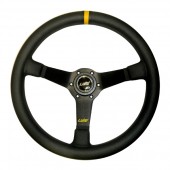 ΤΙΜΟΝΙ MIRAGE CORSA 350mm ΒΑΘΟΣ 75mm ΔΕΡΜΑΤΙΝΟ ΜΑΥΡΟ LUISI Τιμόνια americat.gr