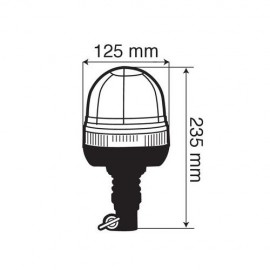 Φάρος με ελαστική βάση RH-3 12V/24V με DIN 125x235mm Διάφορα Αξεσουάρ 73002 Lampa